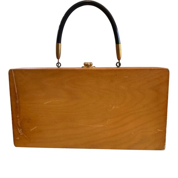 Enid Collins Lucky Ladybugs Wooden Box Bag Purse 1960s Vintage with Mirror - Picture 5 of 16